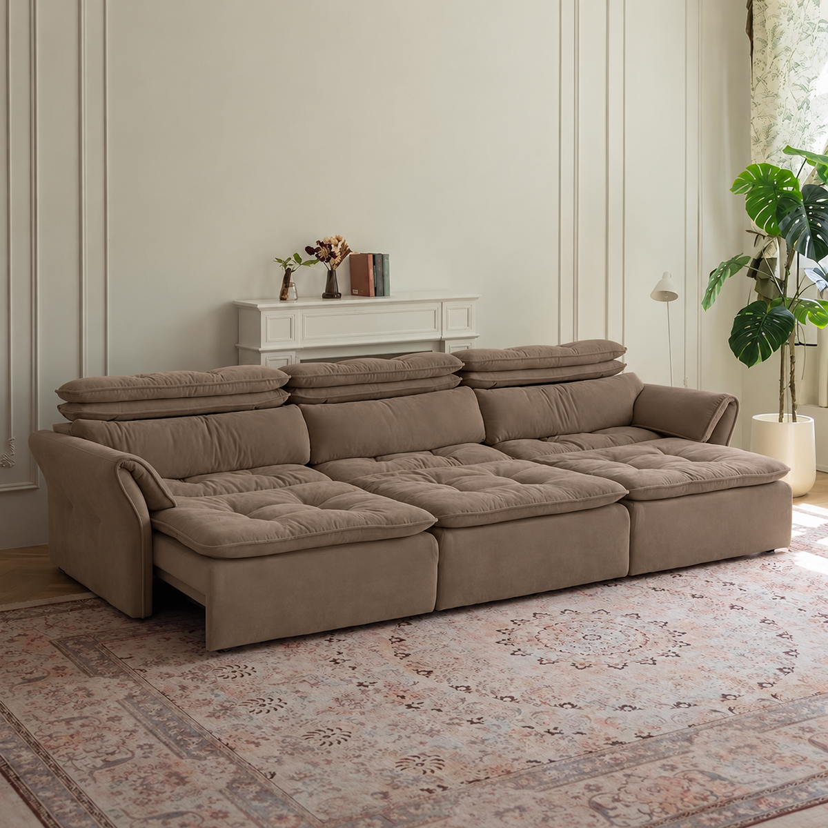 LuxeNap sofa in Mocha Taupe — Chenille Fabric colour preview