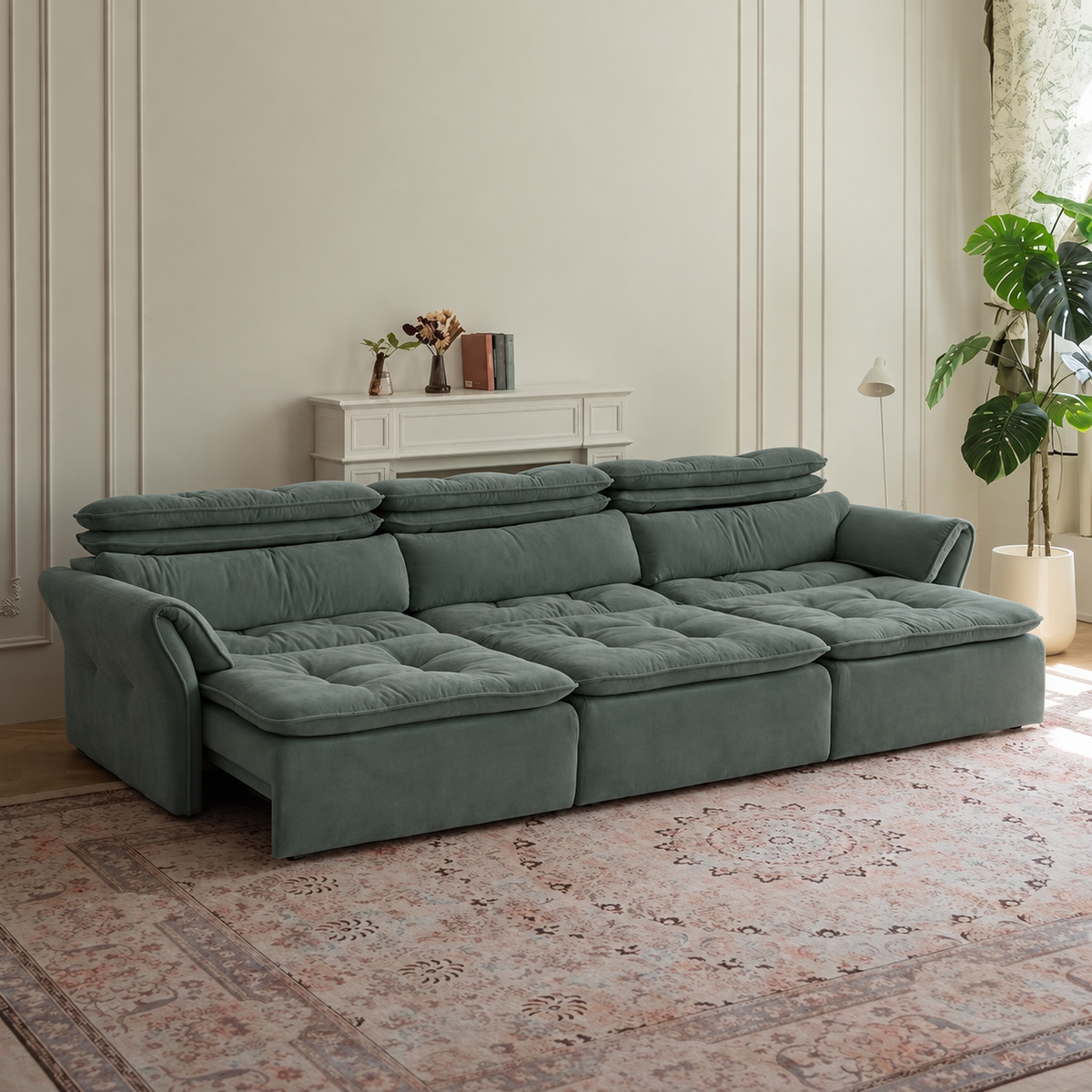 LuxeNap sofa in Deep Sage — Chenille Fabric colour preview