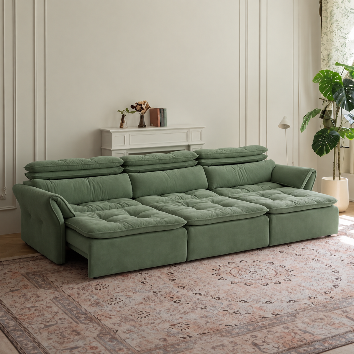 LuxeNap sofa in Olive Sage — Chenille Fabric colour preview