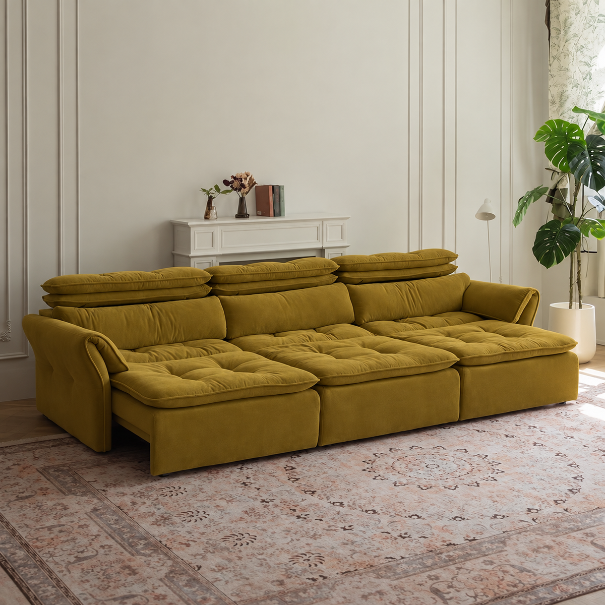 LuxeNap sofa in Golden Olive — Chenille Fabric colour preview