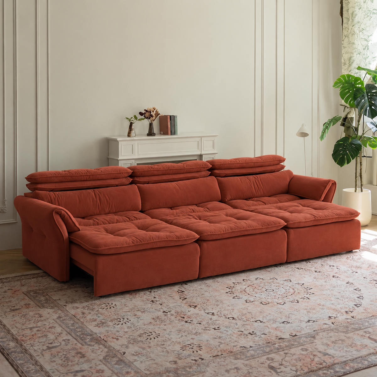 LuxeNap sofa in Terracotta Clay — Chenille Fabric colour preview