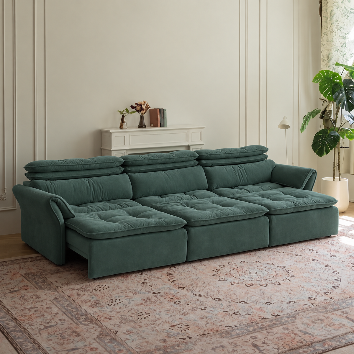 LuxeNap sofa in Teal Forest — Chenille Fabric colour preview
