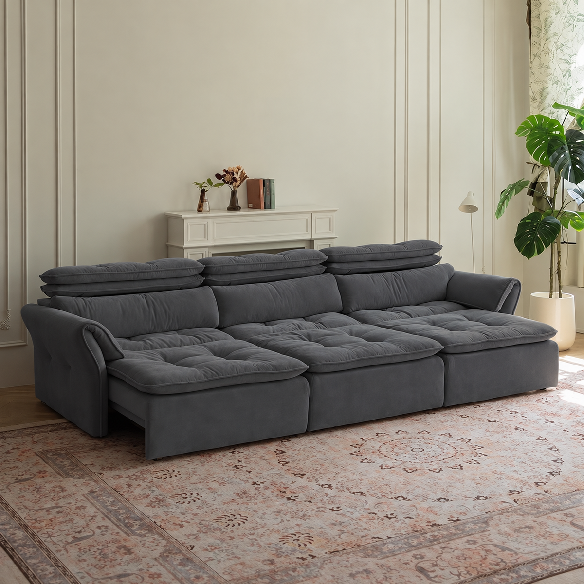 LuxeNap sofa in Charcoal — Chenille Fabric colour preview