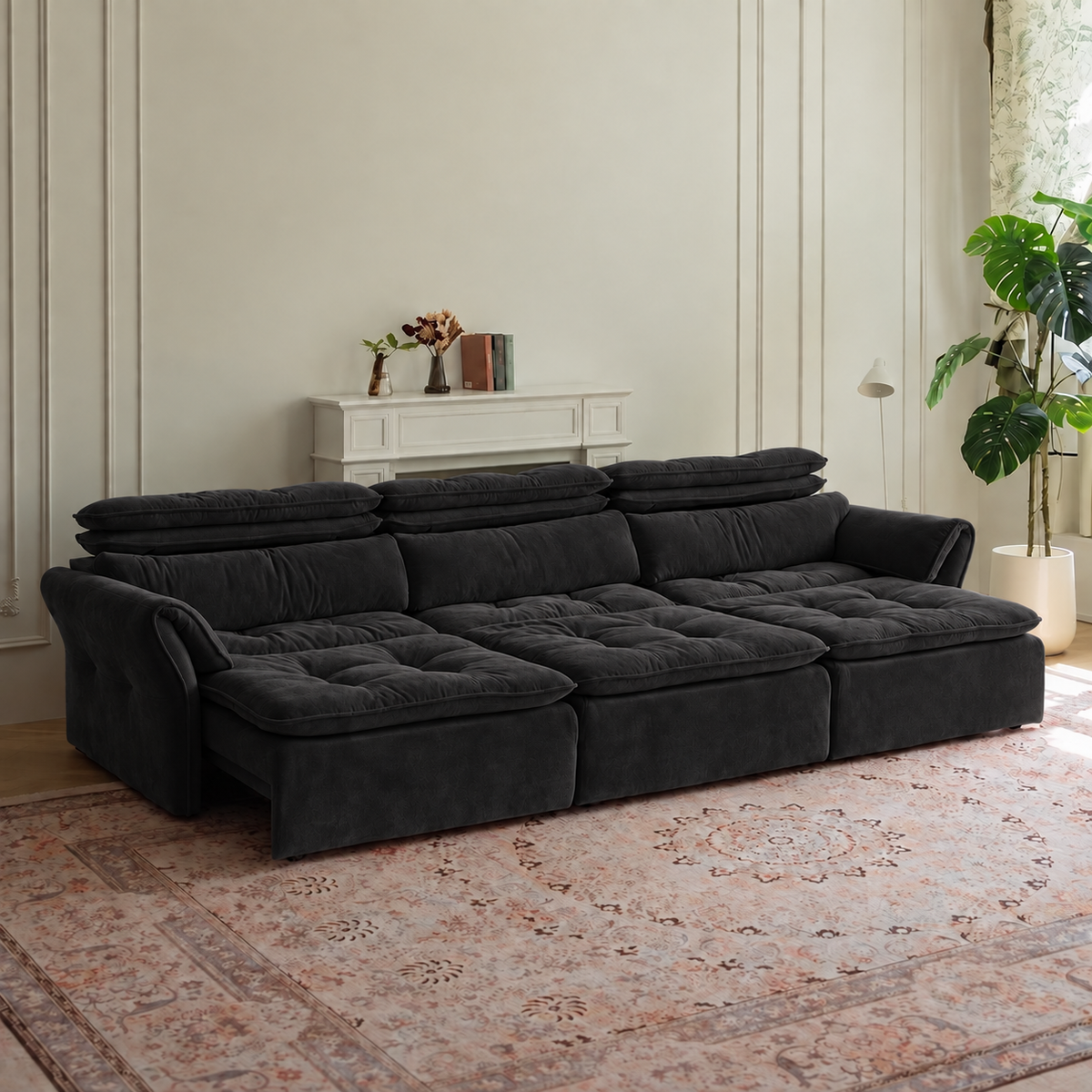 LuxeNap sofa in Onyx Black — Chenille Fabric colour preview