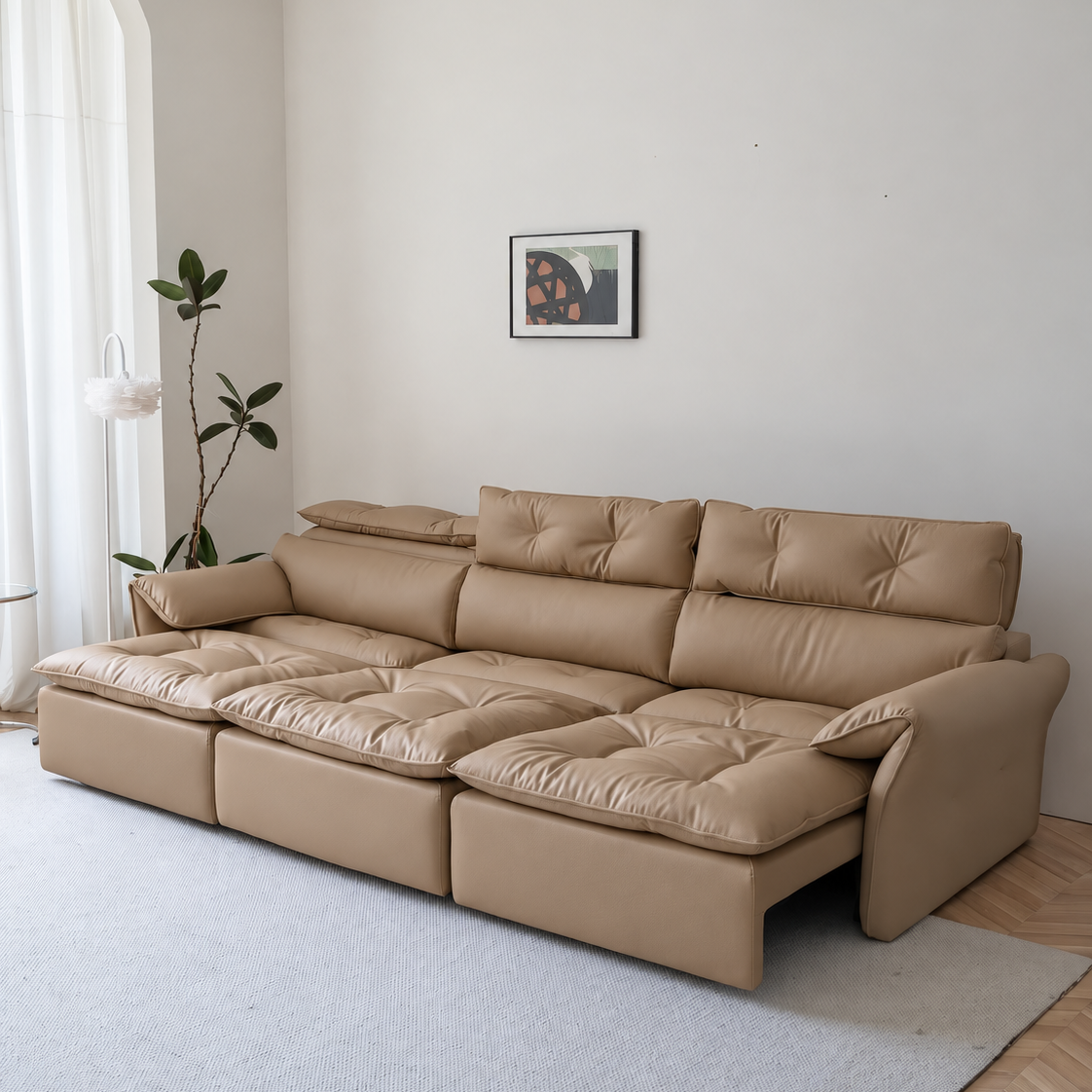 LuxeNap sofa in Biscuit — Eco Genuine Leather colour preview