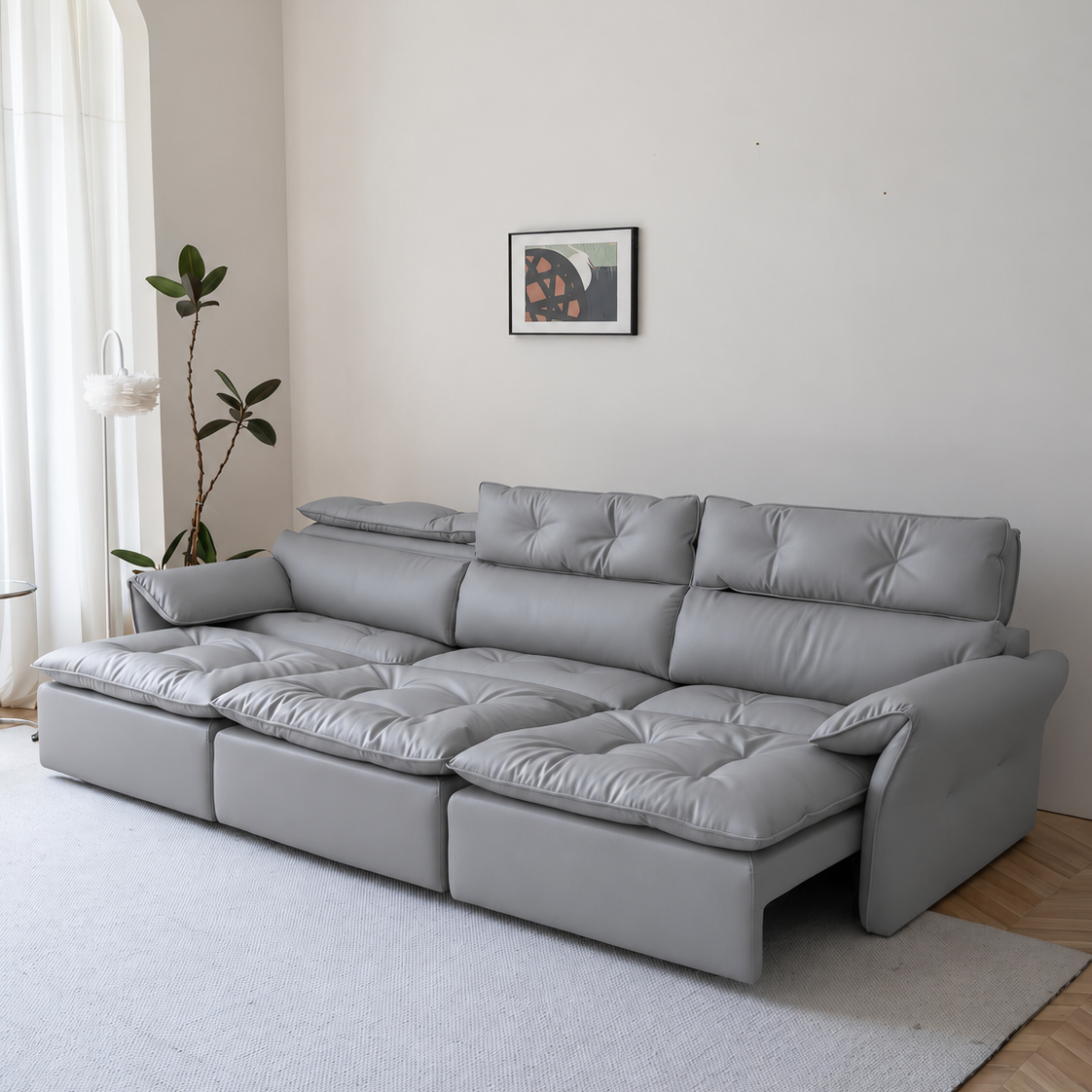LuxeNap sofa in Moon Grey — Eco Genuine Leather colour preview