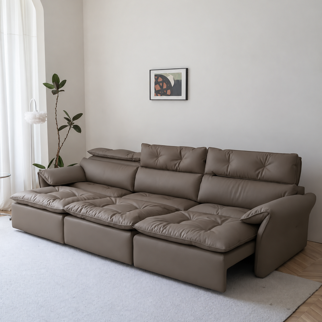 LuxeNap sofa in Driftwood — Eco Genuine Leather colour preview