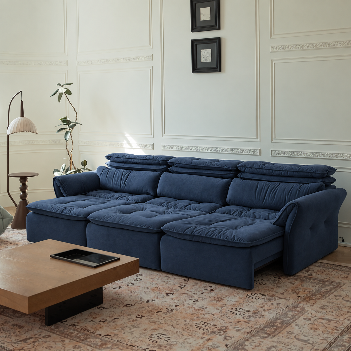 LuxeNap sofa in Blue Ink — Microfibre Fabric colour preview