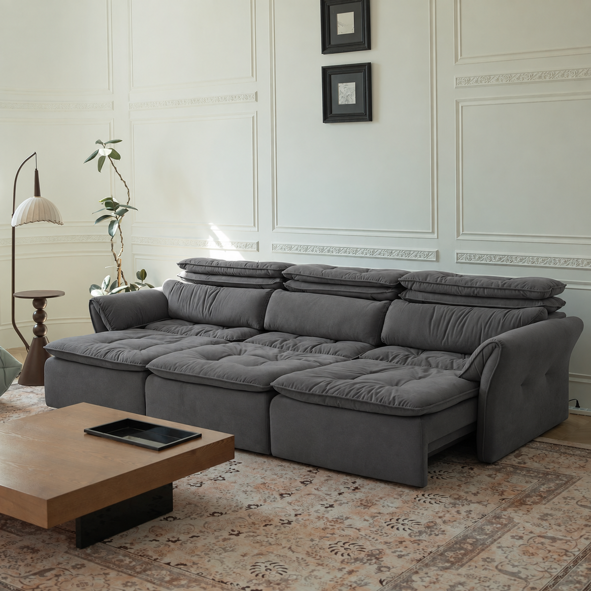 LuxeNap sofa in Smoky Truffle — Microfibre Fabric colour preview