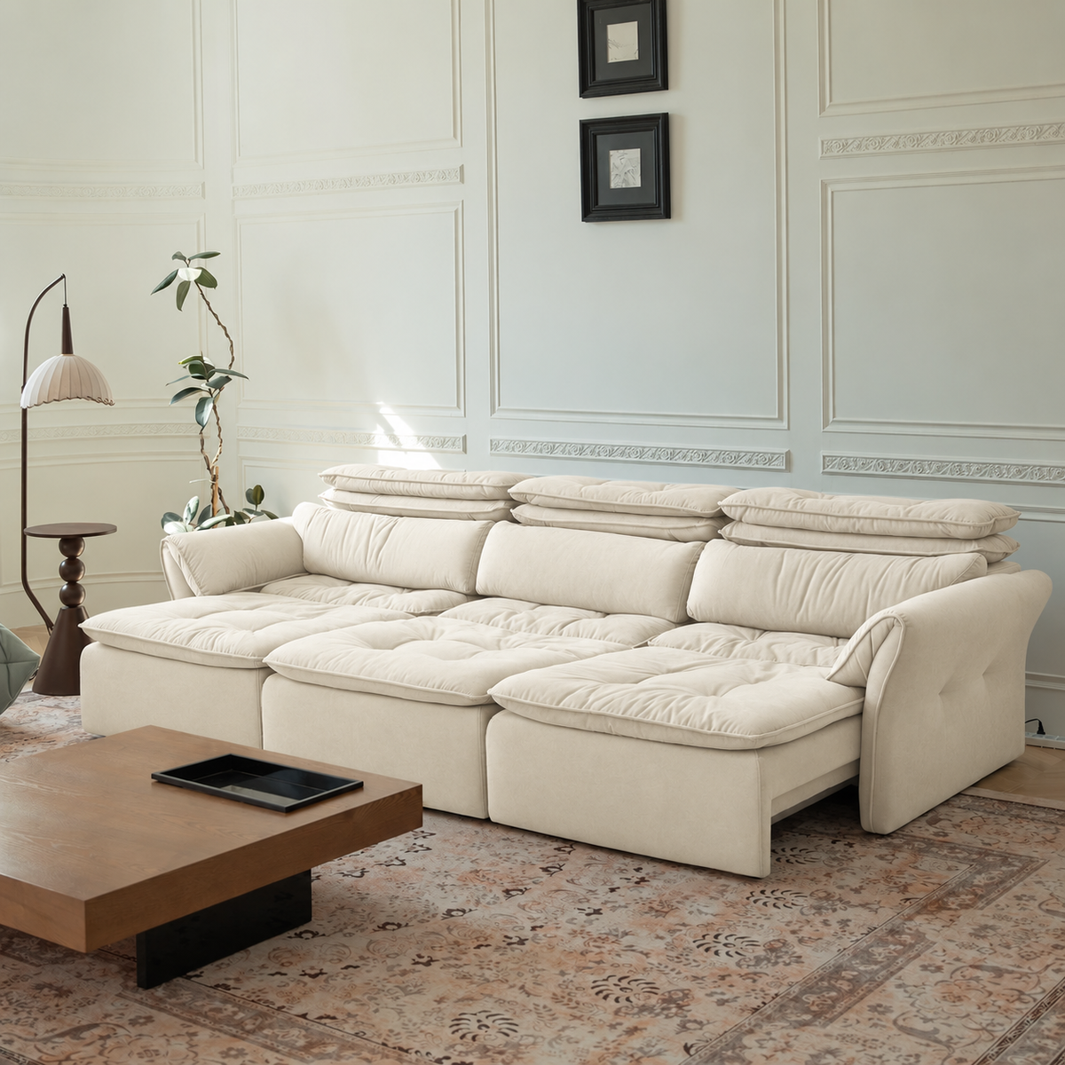 LuxeNap sofa in Whipped Cream — Microfibre Fabric colour preview