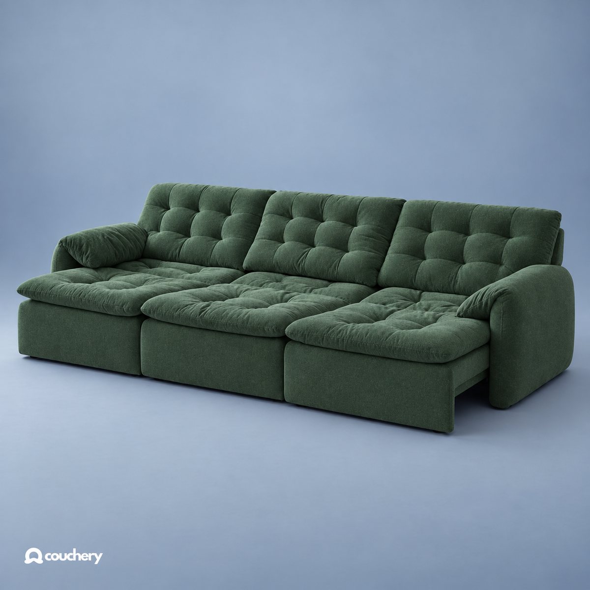 LumaNest sofa in Cloudsoft Weave Forest Moss CW11 — upholstery colour preview