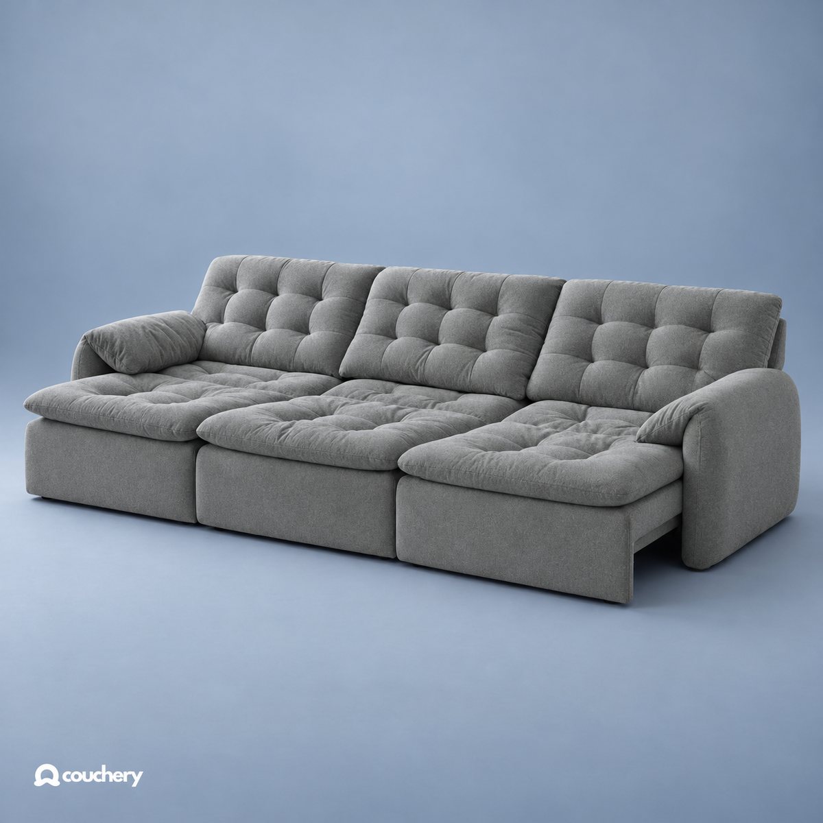 LumaNest sofa in Cloudsoft Weave Mist Grey CW12 — upholstery colour preview