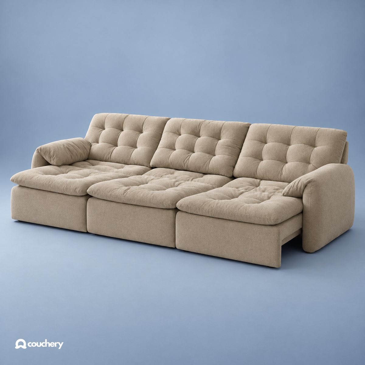 LumaNest sofa in Cloudsoft Weave Oat Beige CW04 — upholstery colour preview
