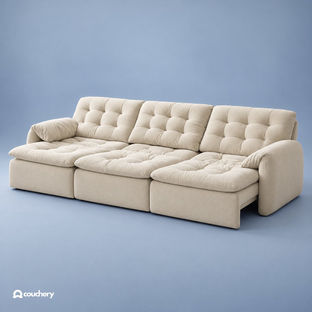 LumaNest sofa in Cloudsoft Weave Porcelain Cream CW02 — upholstery colour preview