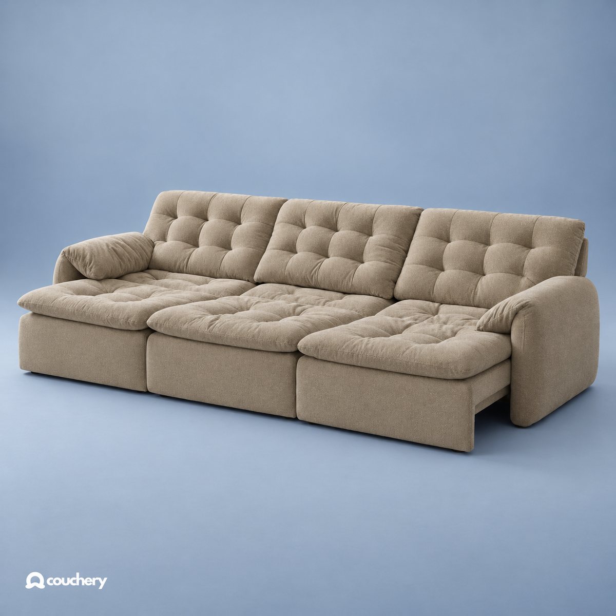 LumaNest sofa in Cloudsoft Weave Sandstone CW05 — upholstery colour preview