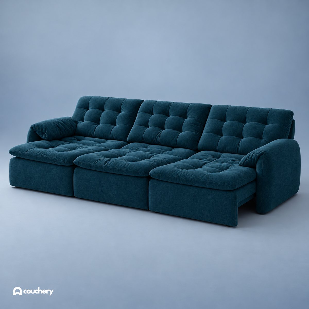 Lumanest sofa in Velour Suede Deep Ocean VS23 — upholstery colour preview