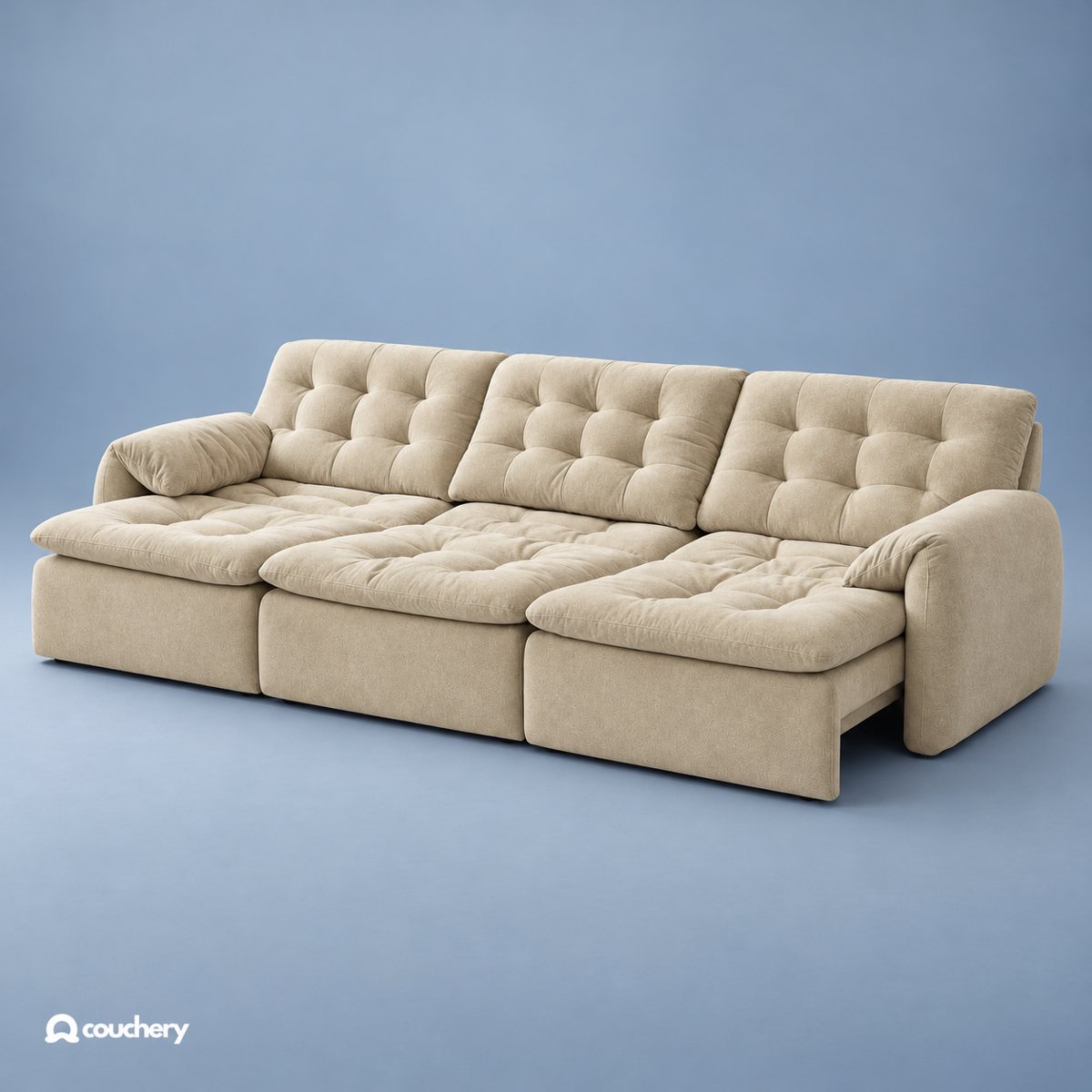 Lumanest sofa in Velour Suede Oat Cream VS01 — upholstery colour preview