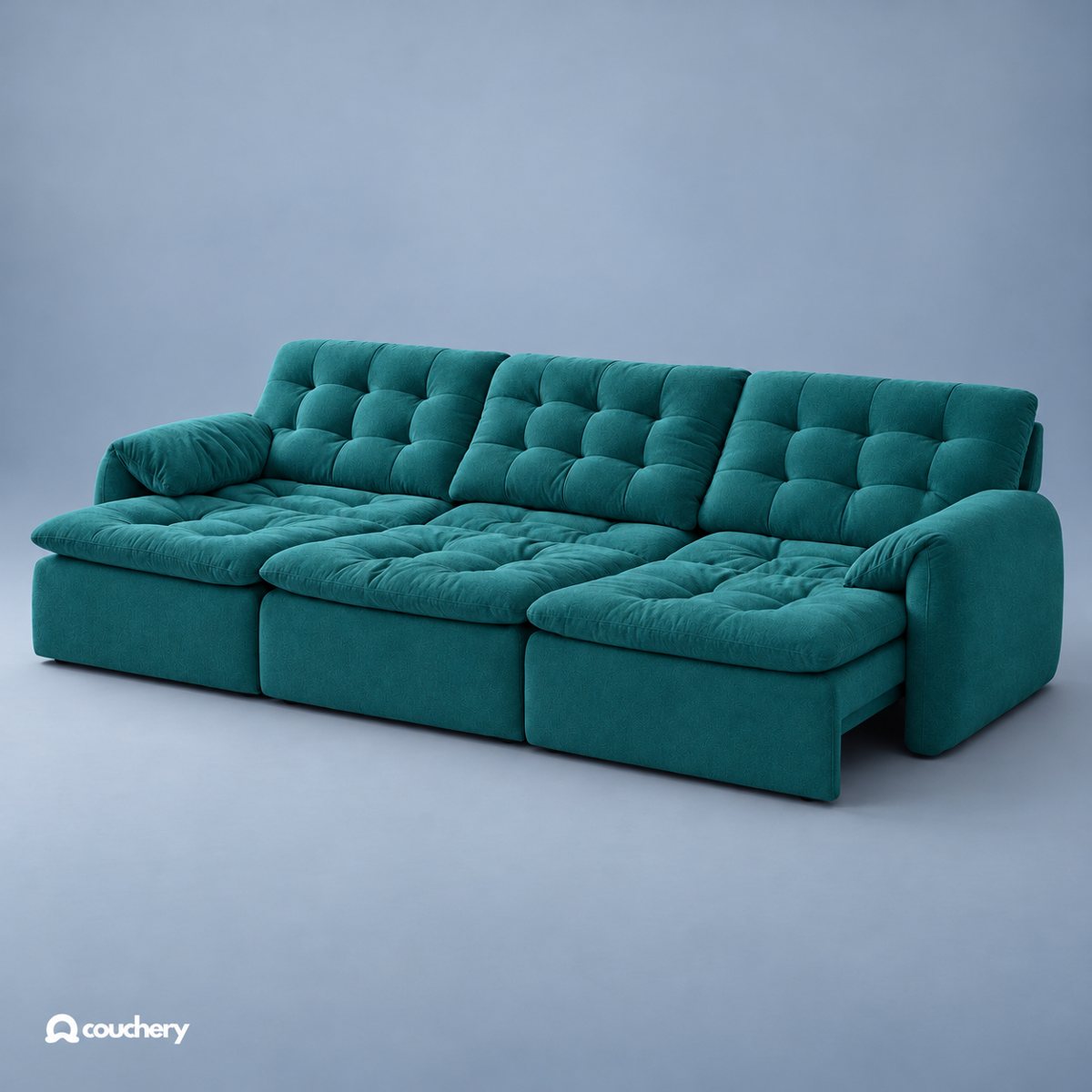 Lumanest sofa in Velour Suede Peacock Teal VS29 — upholstery colour preview
